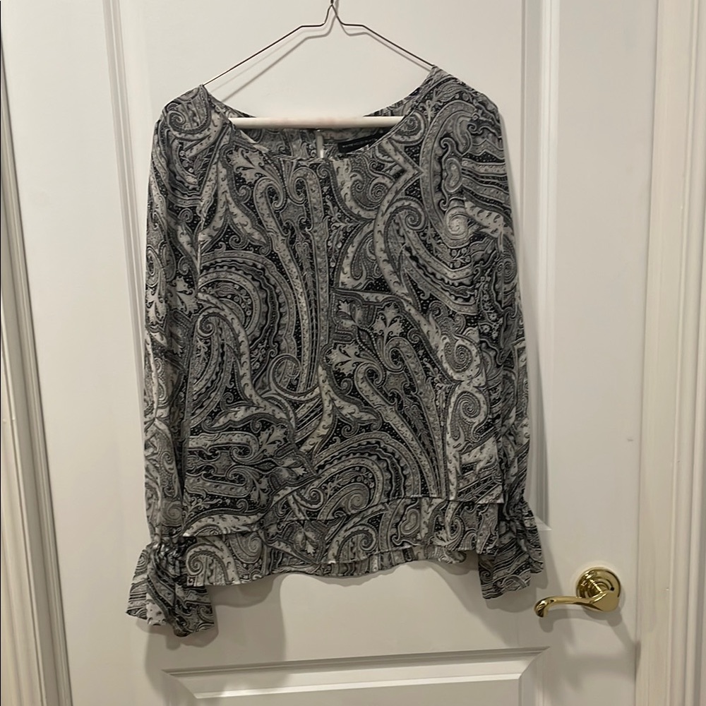 Paisley Print Women's Top - Black and White
